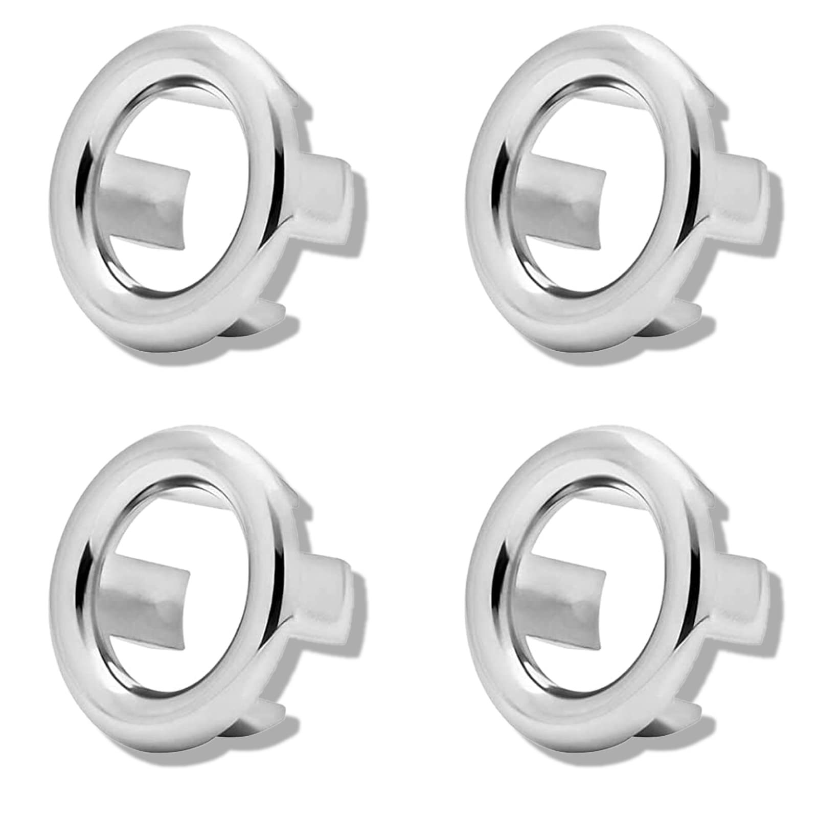 4 PCS Sink Overflow Ring Round Overflow Hole Cover Basin For Bathroom Kitchen Sink Overflow Drain Cap Cover Sink Hole Round Overflow Cover Basin Trim Overflow Drain Cap Cover