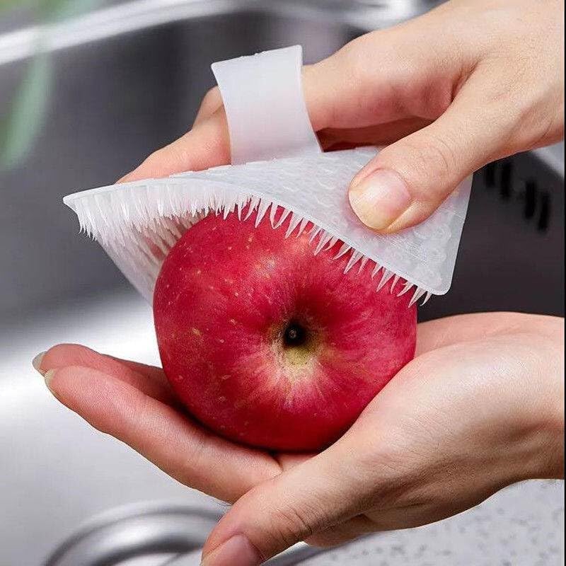 Vegetable Brush, Multifunctional Vegetable Brush,Fruit Brush Silicone Brush for Deep Cleaning, Ergonomic Finger Grip Cleaner Scrubber Brush Kitchen Gadgets (Green 3pcs)