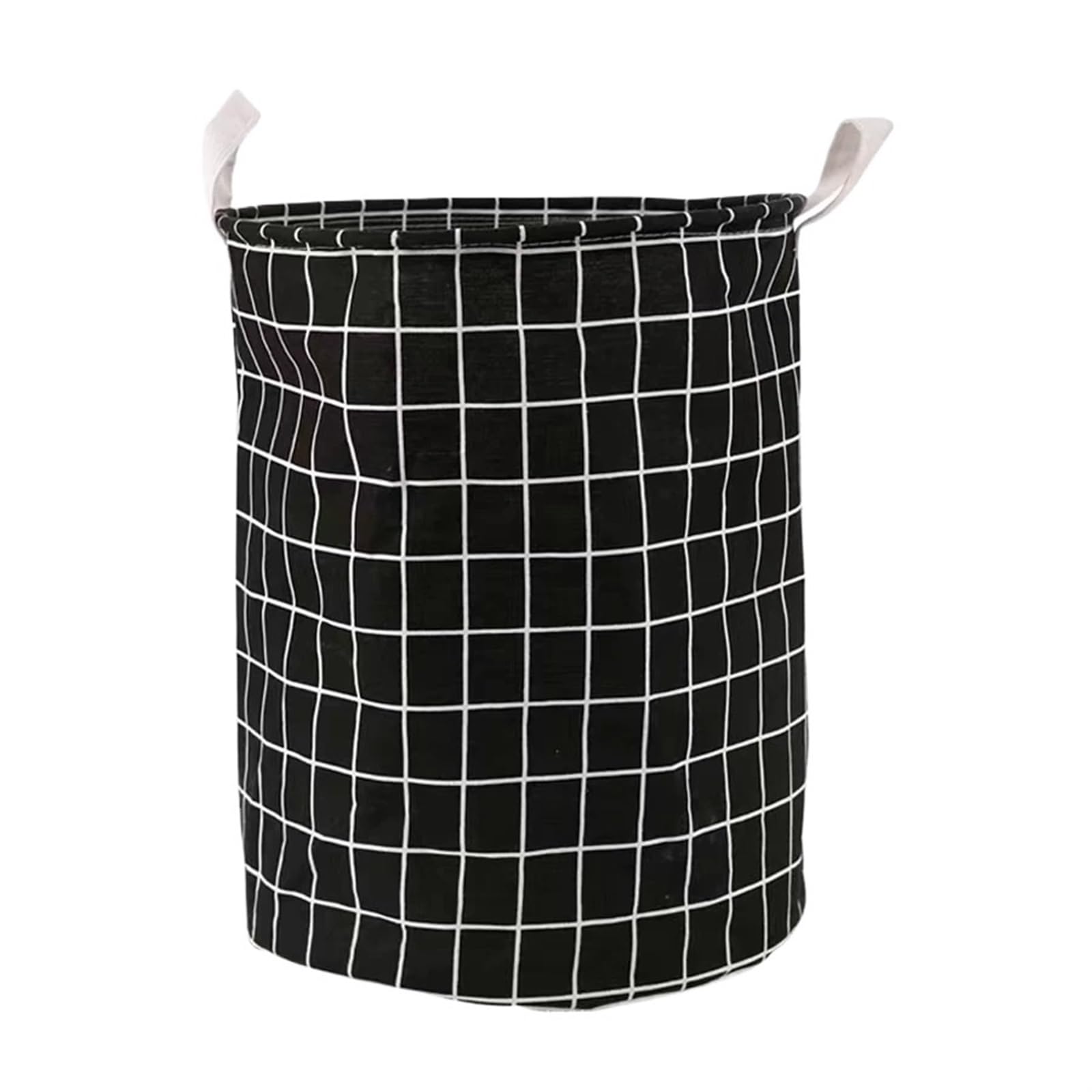 Folding Laundry Basket Household Storage dirty clothes toy bucket plaid fabric cotton linen dirty clothes Large foldable waterproof stora