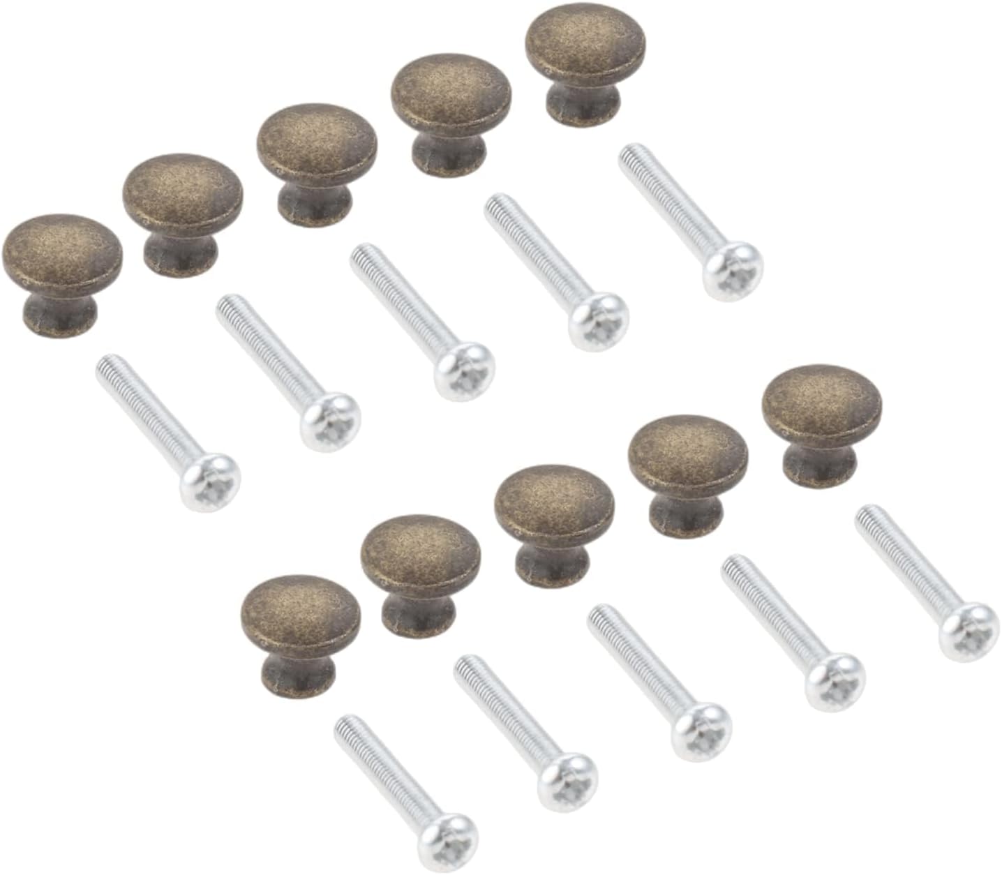 10-Pack Mini Drawer knobs, Antique Jewelry Box Pulls Wooden Cases Cabinet Cupboard Dresser Closet Chest Bin Handles Small Projects DIY Hardware (0.39"x0.32")