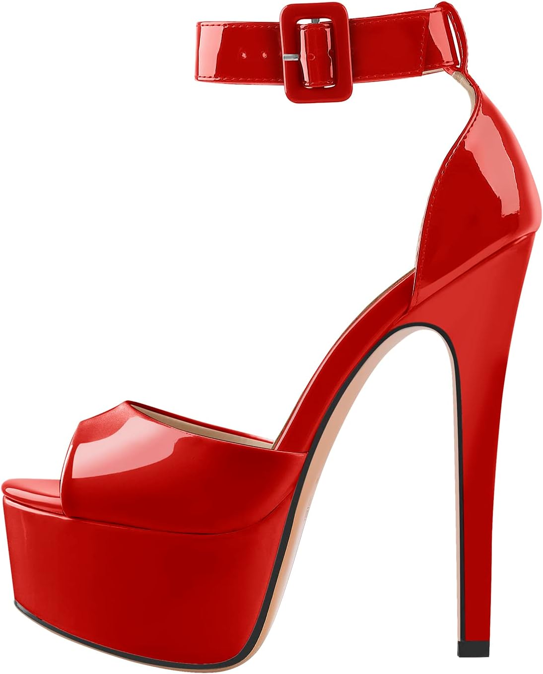 VERISSON Women's Fashion Mary Jane Stiletto Pumps Round Toe Buckle Strappy Platform Court Shoes - Image 4