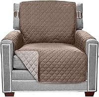 Vista 67 de Sofa Shield - Funda para sofá Loveseat con correa patentada, protector de cojines, funda reversible resistente a manchas y desgarros de perros