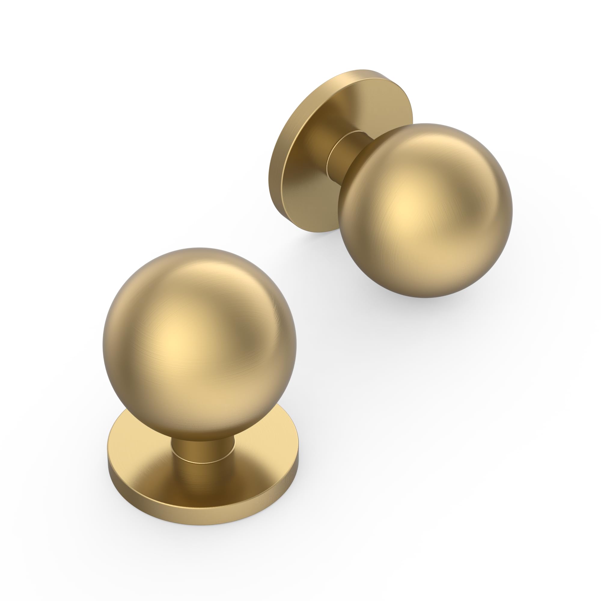 Amerdeco 10 Pack Champagne Bronze Kitchen Cabinet Knobs Single Hole Kitchen Cabinet Handles Solid Zinc Alloy Round Knobs for Drawer Dresser, Cupboard and Wardrobe AM056