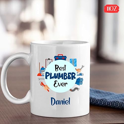 Vista 25 de BigTees Taza de fontanero - Taza de fontanero personalizada - Taza de café de plomería - Taza para fontanero - Regalo de agradecimiento de plomero