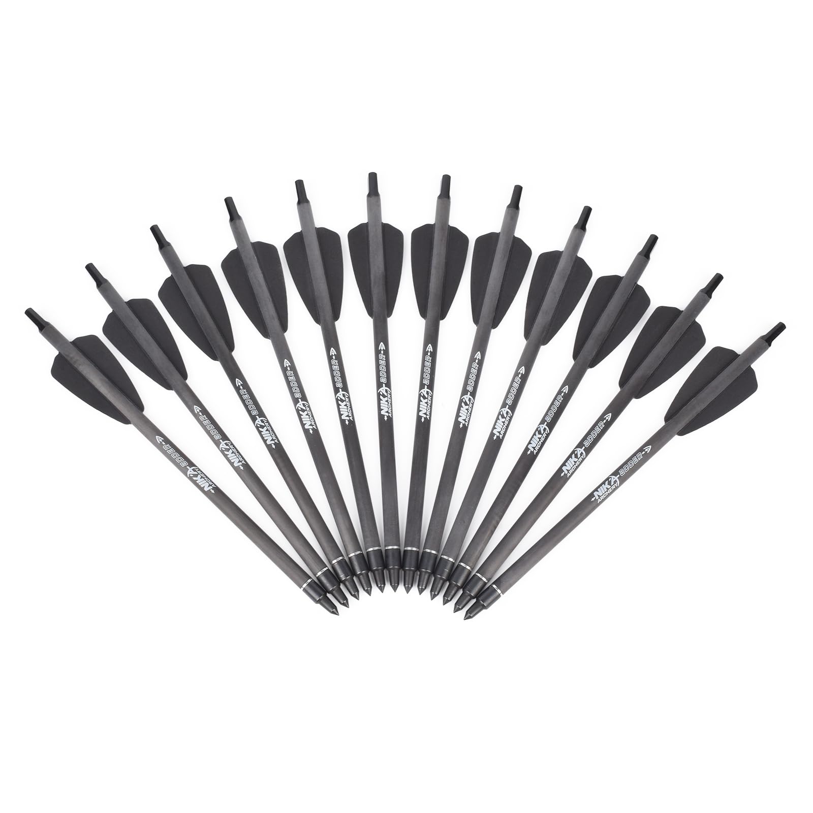 12pcs Flèches d'arbalète en Carbone 7.5 Pouces Boulons d'arbalète pour Pratiquer la Cible de tir et la Chasse Flèches pour Arbalète Carreaux d'arbalète