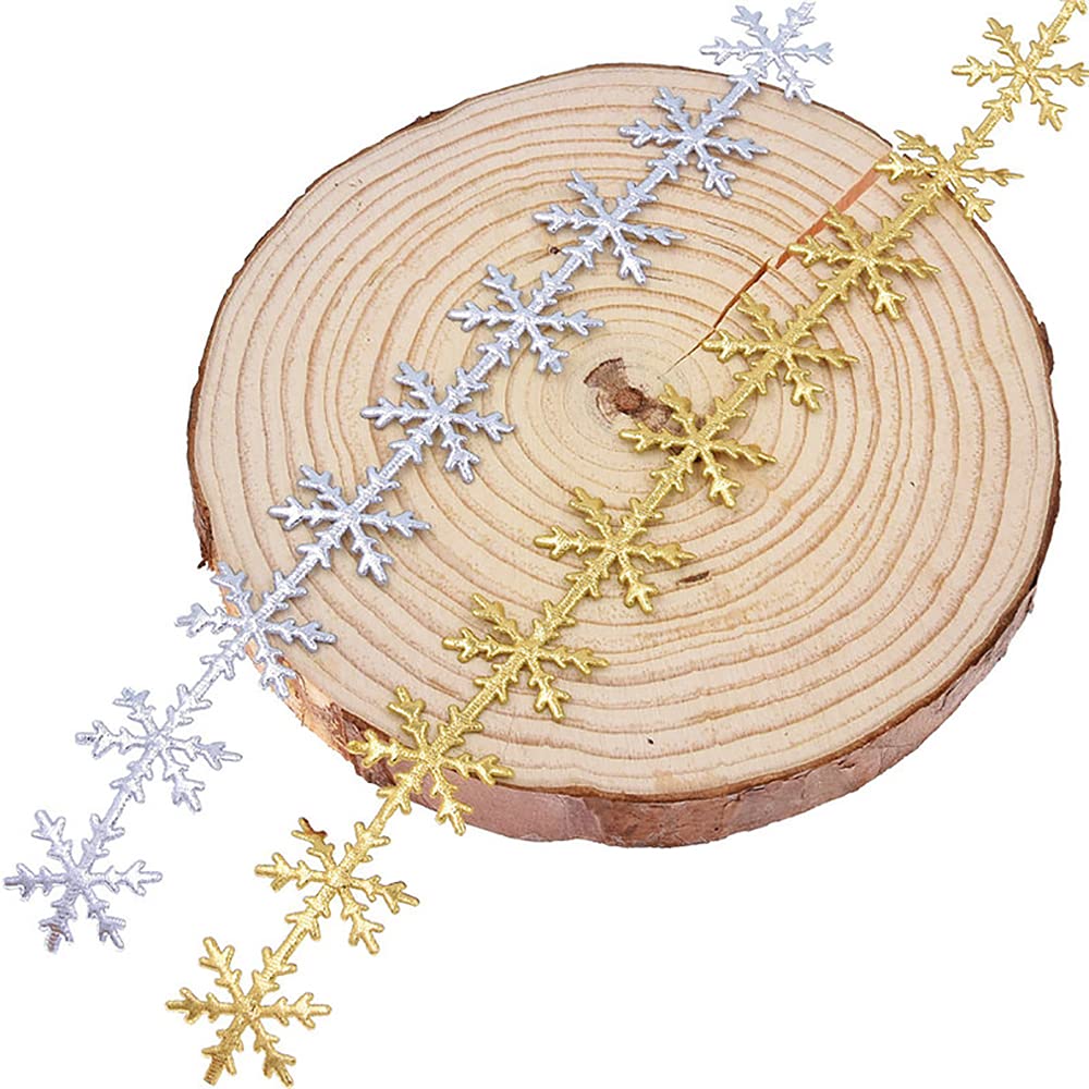 Basteldrahtband, Band Schneeflocke Trim Seil 10M Lange Blätter Streifen for DIY Handwerk Party Hochzeit(Gold)