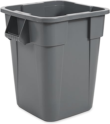 Rubbermaid Commercial Products BRUTE - Contenedor cuadrado de almacenamiento sin tapa, 40 galones, color gris (FG353600GRAY)