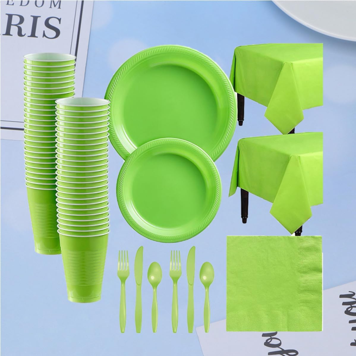 Disposable Birthday Party Tableware Set Plastic Peva