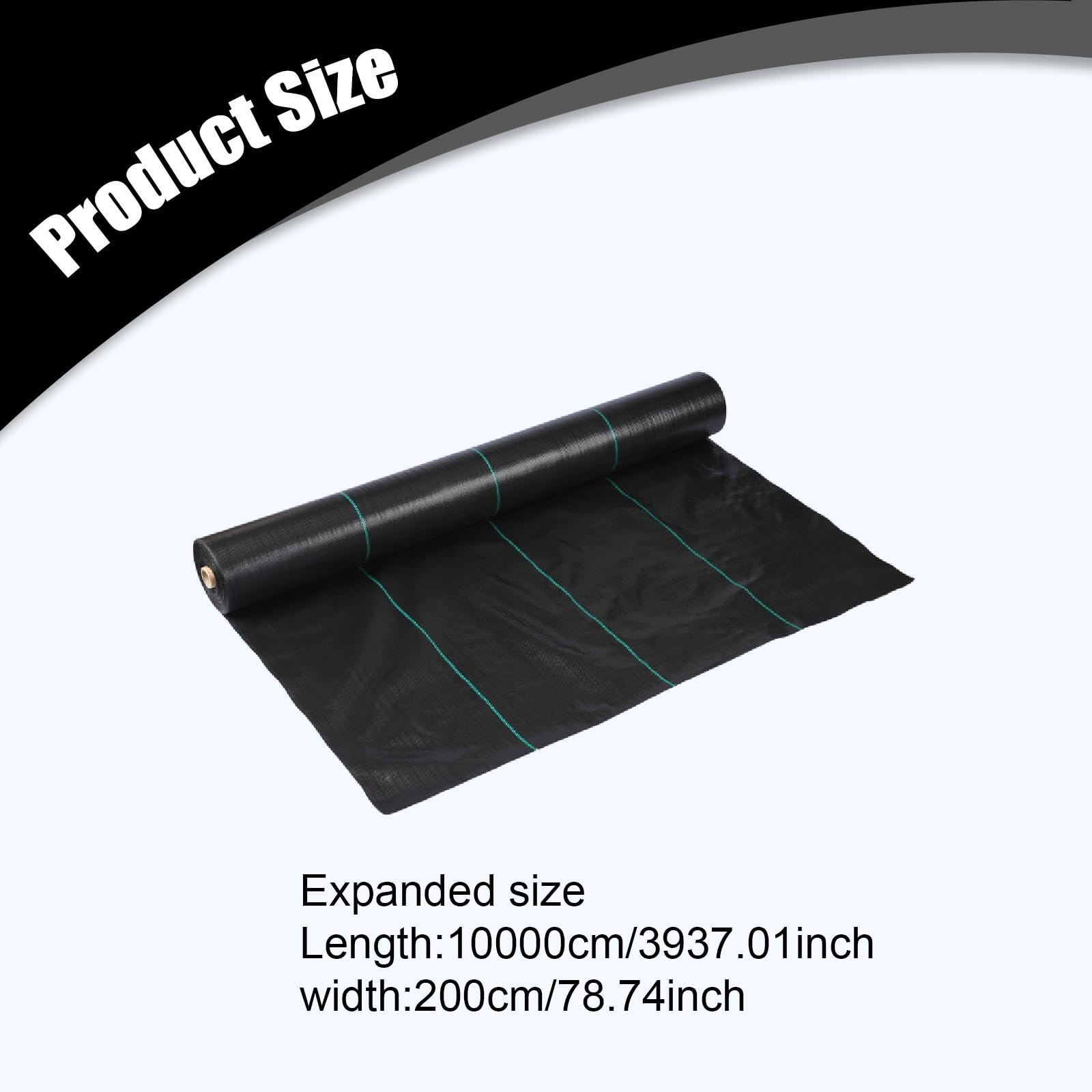 Tela Anti Tela de Protección Solar contra Malezas Estera Geotextil de Paño para Bloqueo de Malezas Material PP con, 2x100m