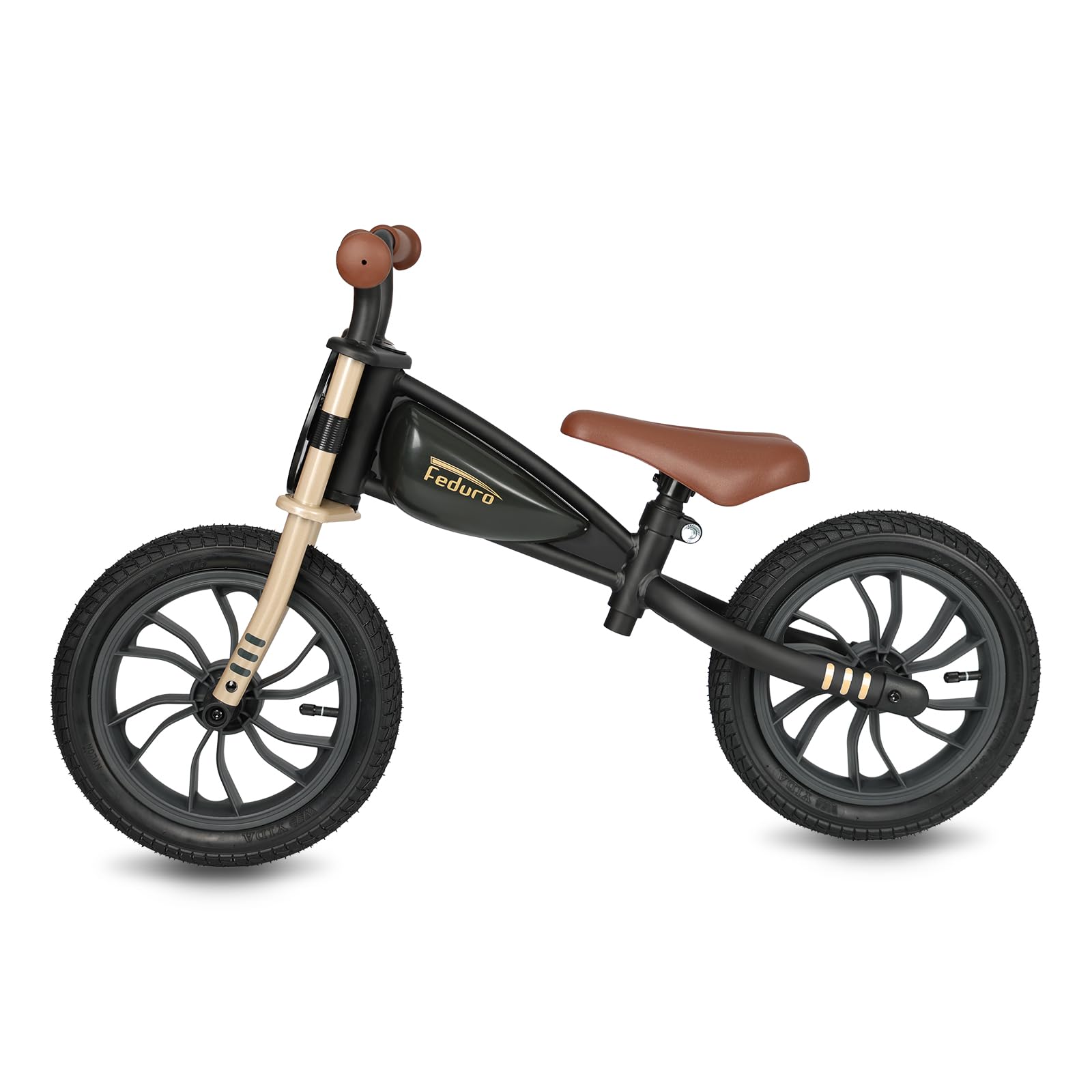 QPLAY Balance Bike Feduro Bicicletta senza pedali per bambini da 3 a 6 anni, bici d'equilibrio con sella regolabile in altezza, ruote da 12 pollici a camera d'aria all terrain, fino 30 kg