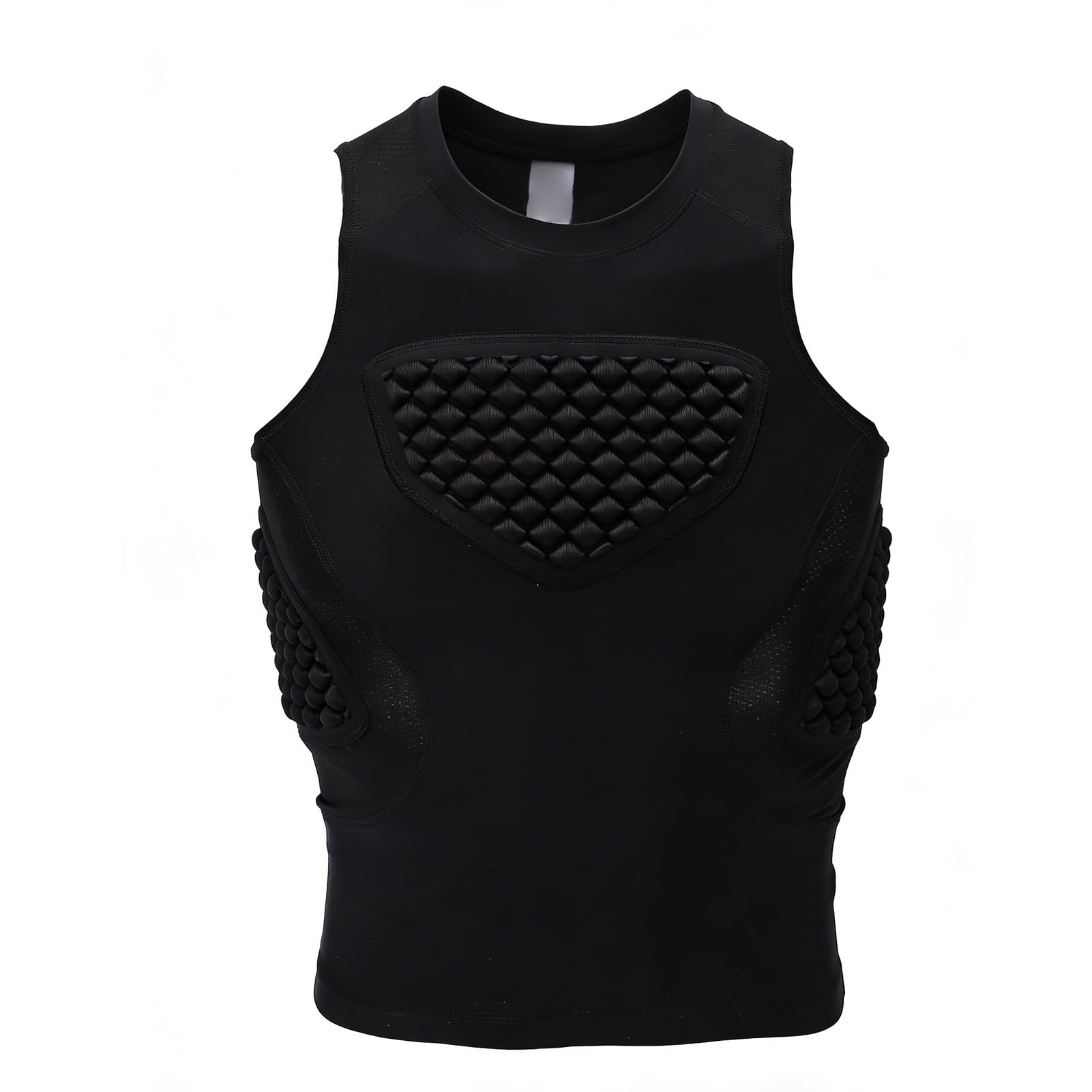 Generic Chaleco Protector De Béisbol Juvenil Protector De Corazón De Compresión Acolchado para Lacrosse De Fútbol - Poliéster Negro