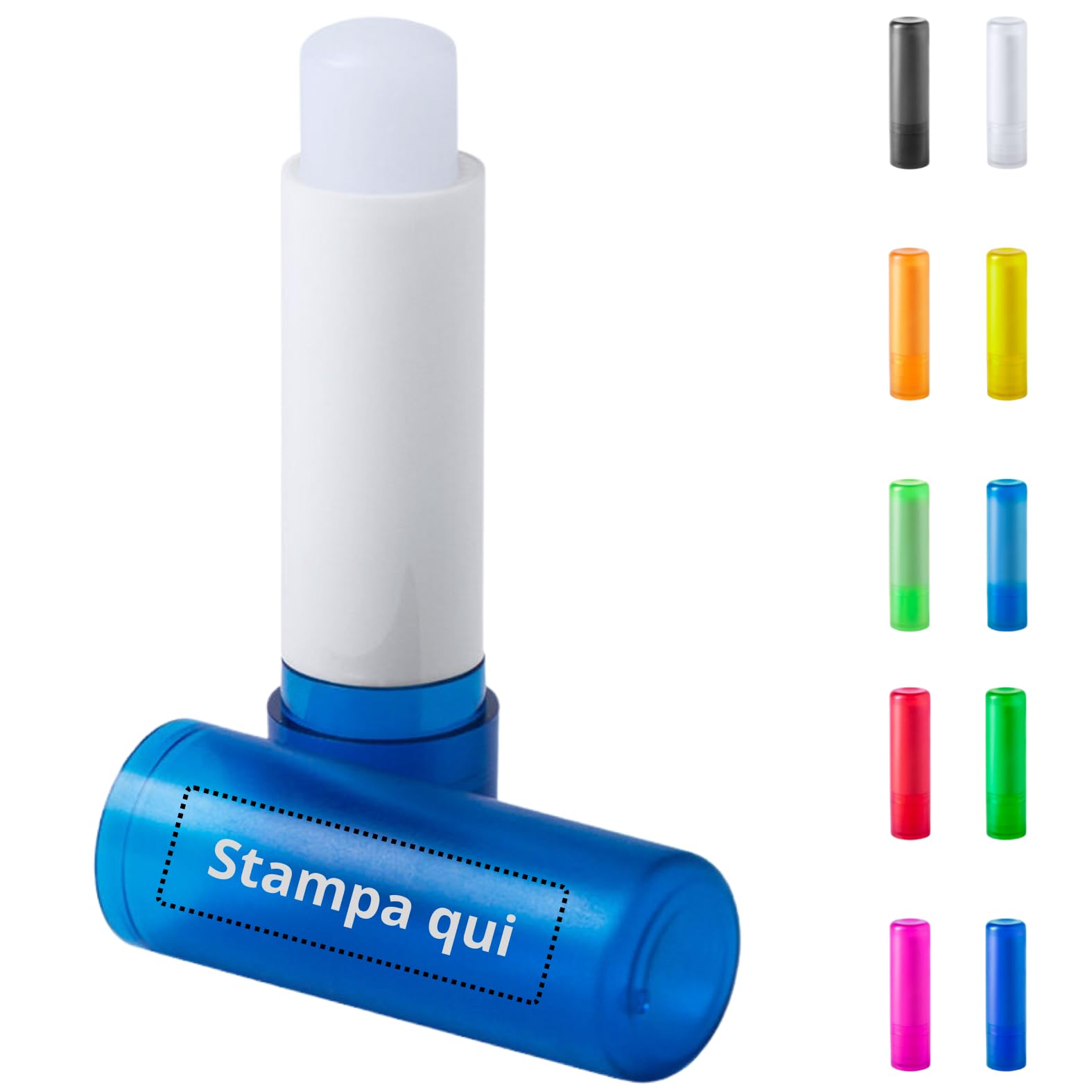 Balsamo Labbra Personalizzato Gadget Promozionale con Personalizzazione, Prodotti Personalizzati per Aziende, Eventi, Matrimoni, Hotel, Fiere, Centri Benessere | Cod. 5053 (100)