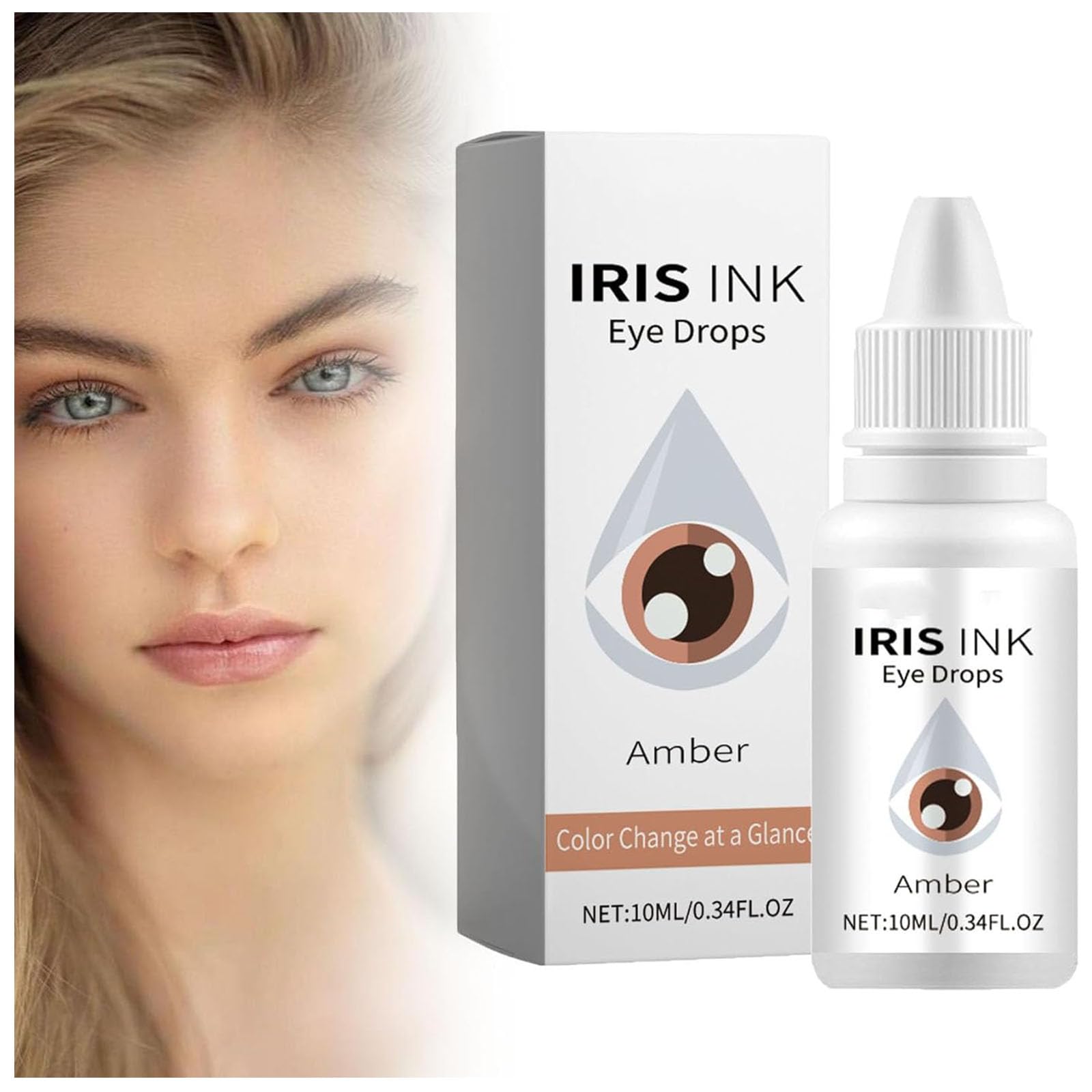 Generic Fancy Drops to Change Your Eye Color - Irisink Pro Eye Drops for Color Changing (Amber)