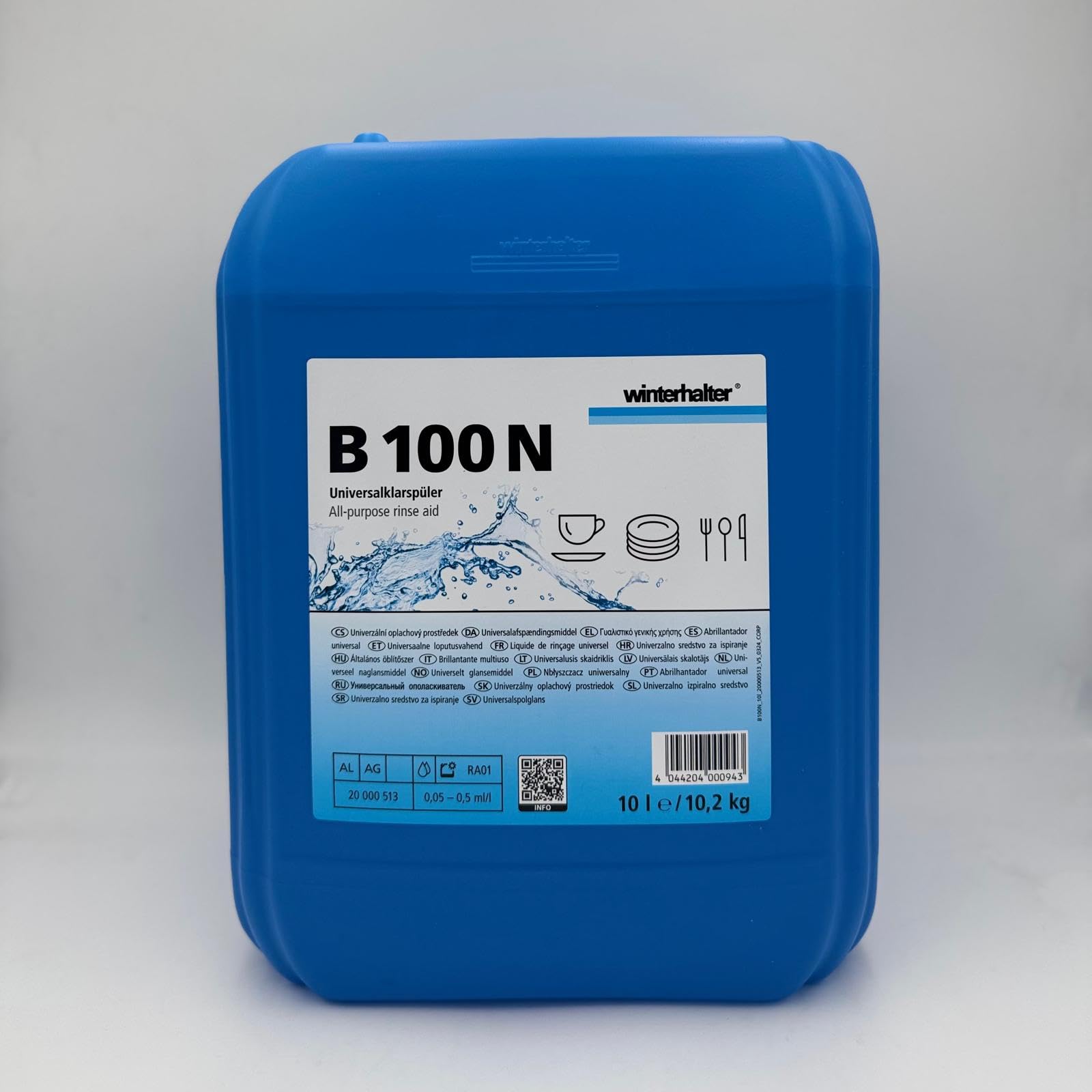 Winterhalter Detergente Professionale Lavastoviglie Industriale - Kit 3 Pezzi (2x F420e Detergente Liquido + 1x B100N Brillantante) - 6.7 L Detersivo Liquido per Ho.Re.Ca.