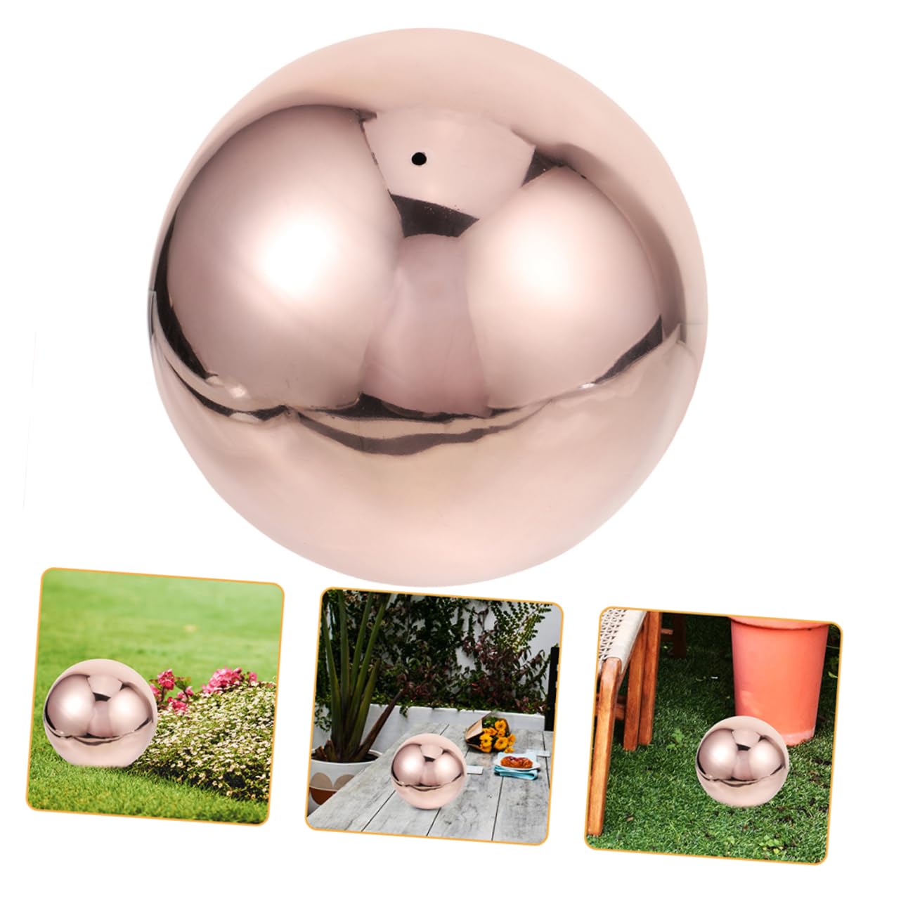 Sfera in Acciaio Inossidabile Lucidata Decorazione Da Giardino Sfera Riflettente Elegante Per Cortile e Prato Resistente e Duraturo