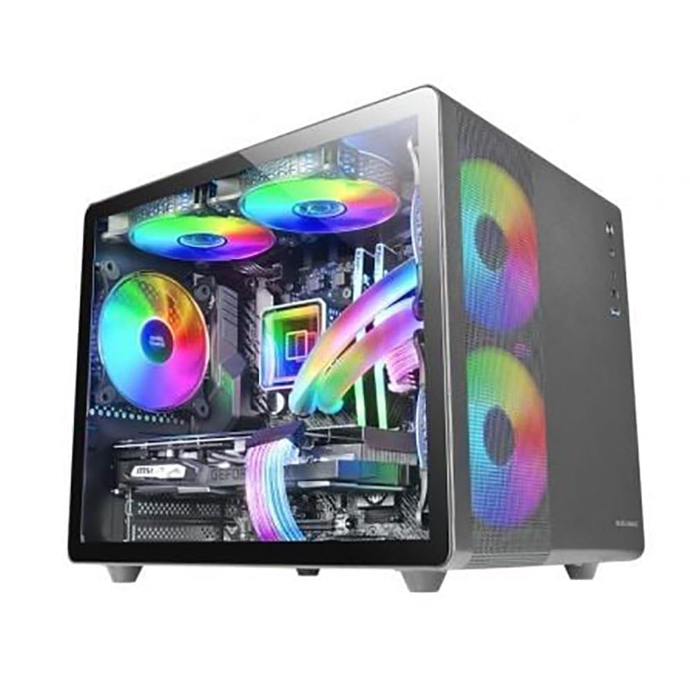 Mars Gaming MC-X2, PC Gaming ATX Geval, FRGB Stalen Front, 2 Fans 12cm FRGB, Volledig Zijraam, Wit