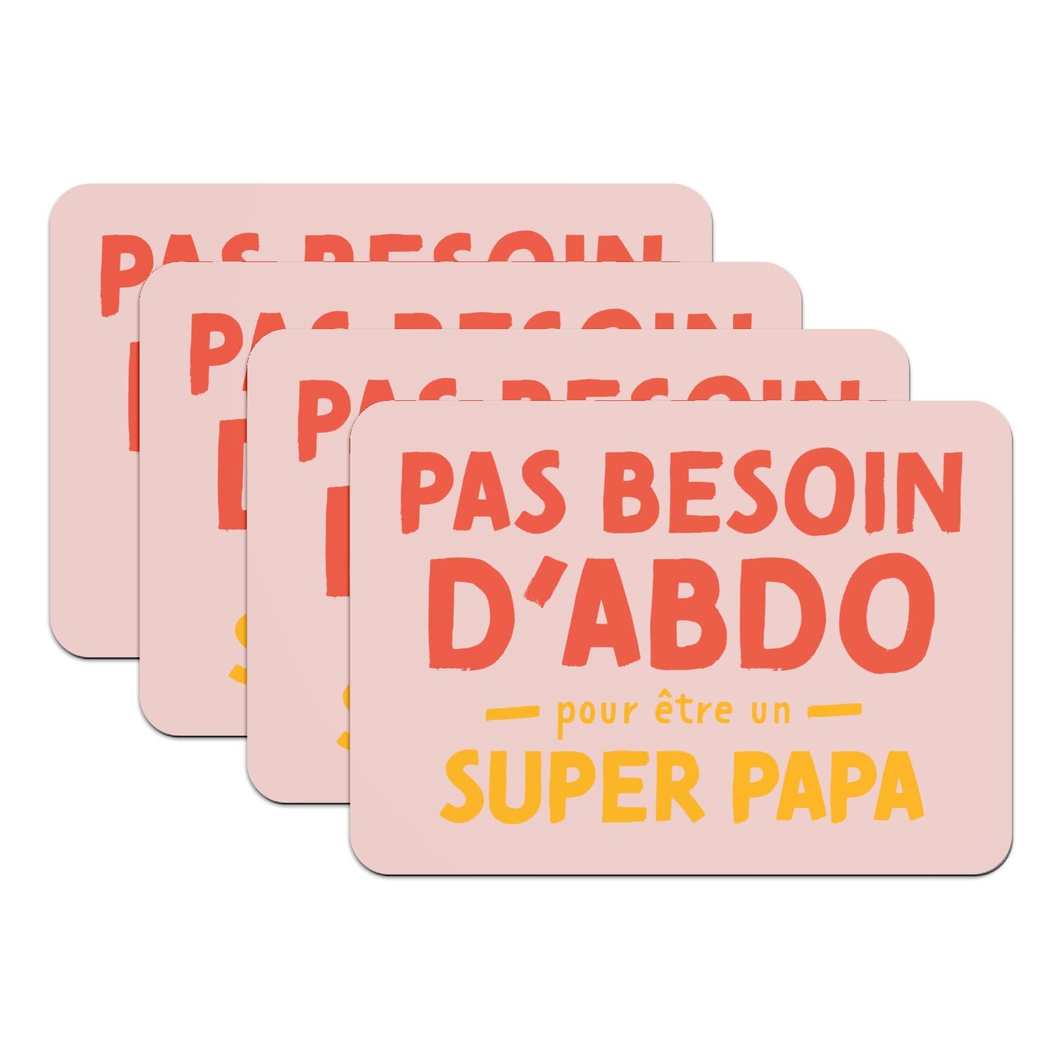 Set de table rose en caoutchouc pour repas de famille rigolo