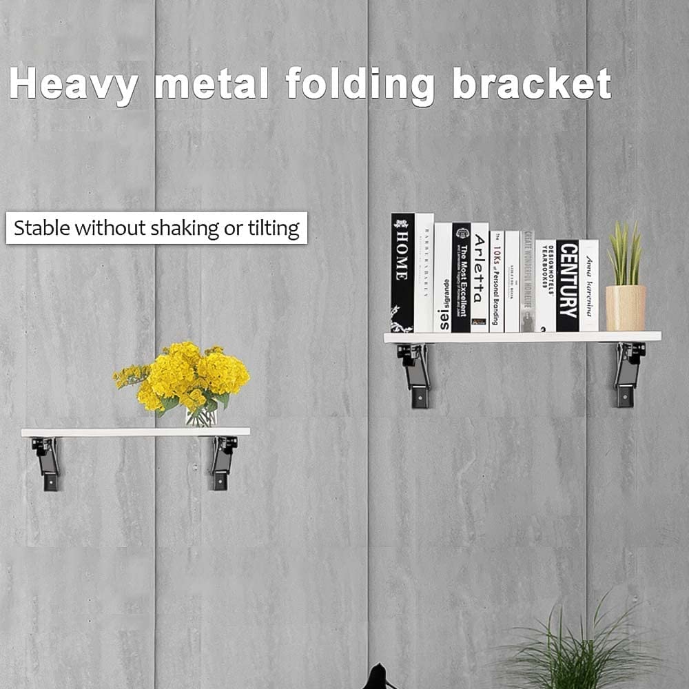 LAMPOC Folding Table Bracket Hinge Wall Mounted, Heavy-Duty Steel Collapsible Shelf, Multipurpose Bracket with Fittings for fold Down Table (Grey, 12 inch) 3