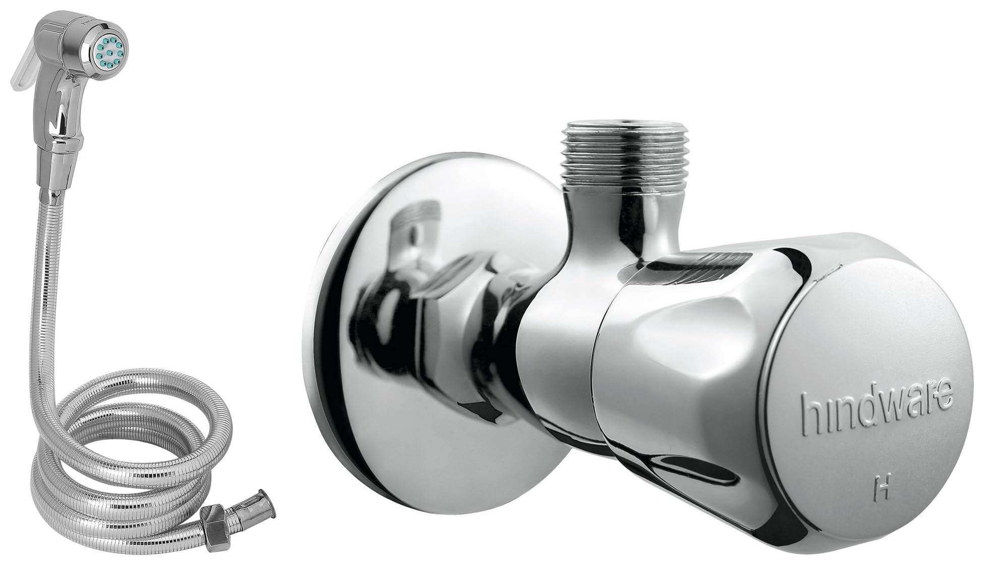 Hindware F330043CP Light Angular Stop Cock (Contessa Plus) with Chrome Finish, 2 Units & Hindware F160013CP ABS Health Faucet with PVC Flexible Tube and Wall Hook, Jet Spray for Toilet (B0CBSCD1FT) Amazon Price History, Amazon Price Tracker