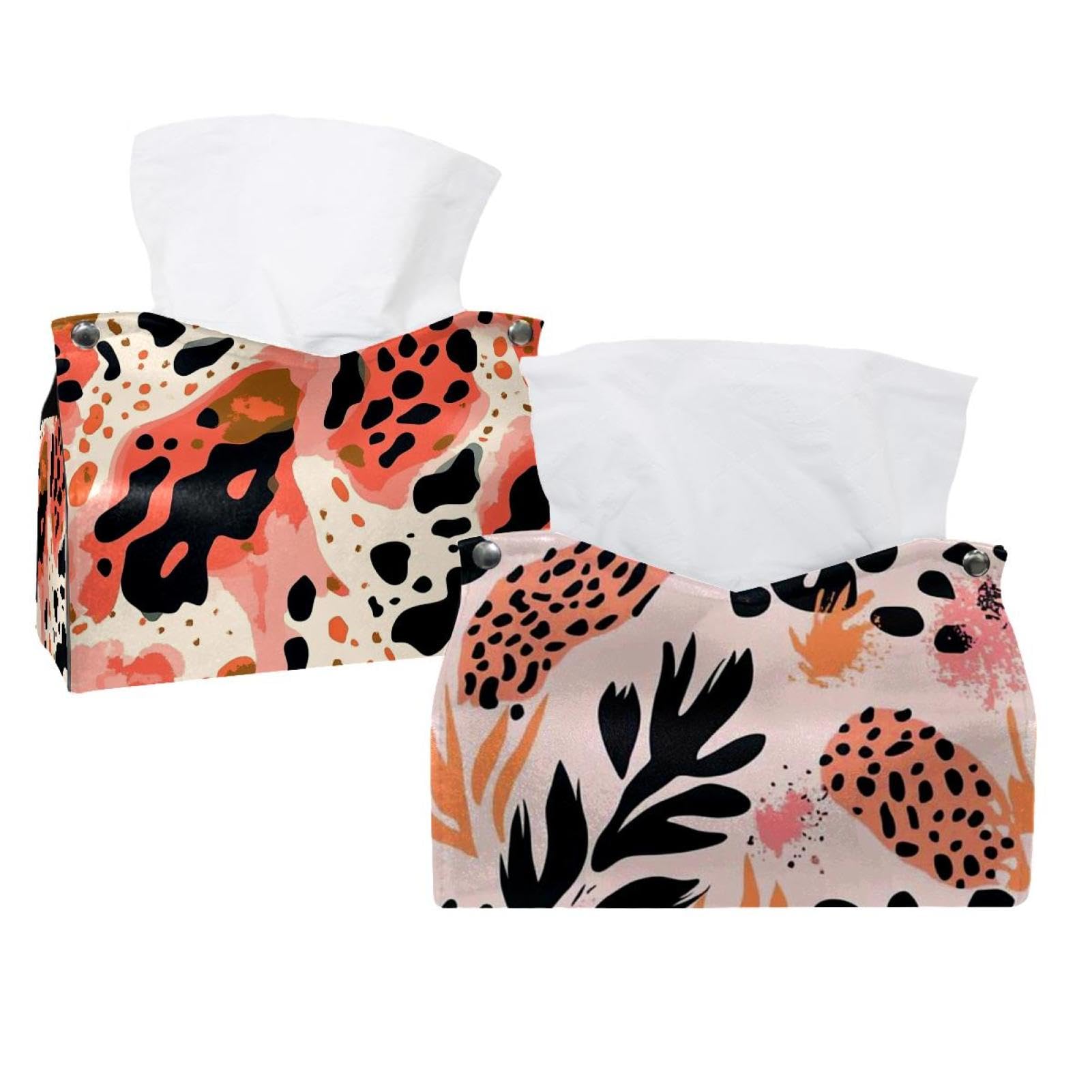 Distributeur de serviettes léopard rose à pois : le lot de 2 housses déco et pratiques