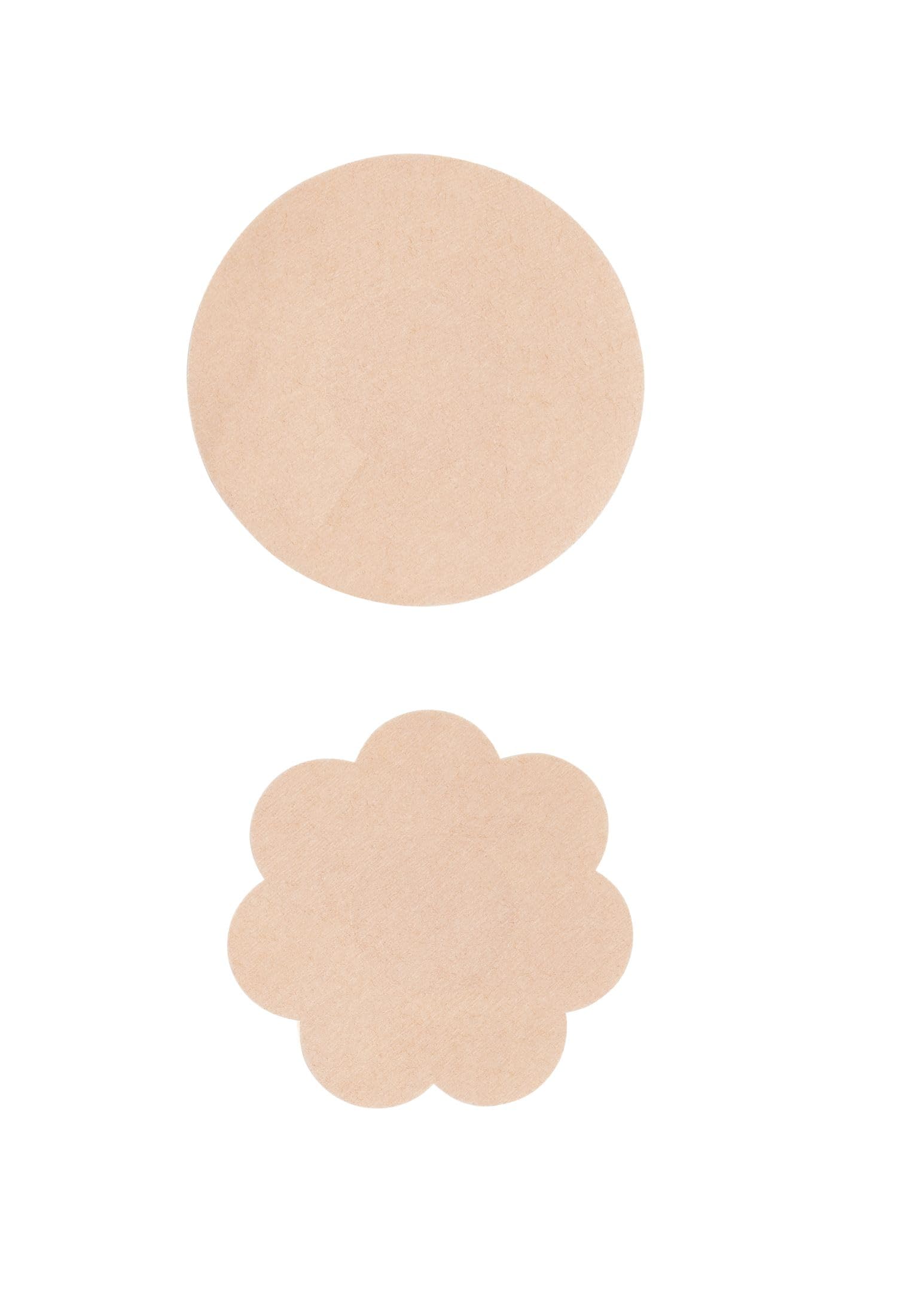 Pack of 40 Skin-Friendly Disposable Nipple Covers for Women (Round and Flower Shaped)- WF20 Beige-image-12