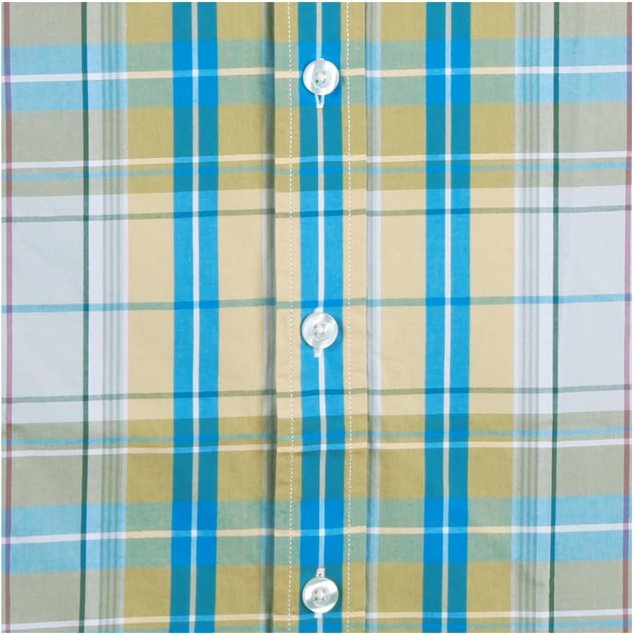 Mens Casual Regular Fit Short Sleeve Plaid Shirts - Image 5