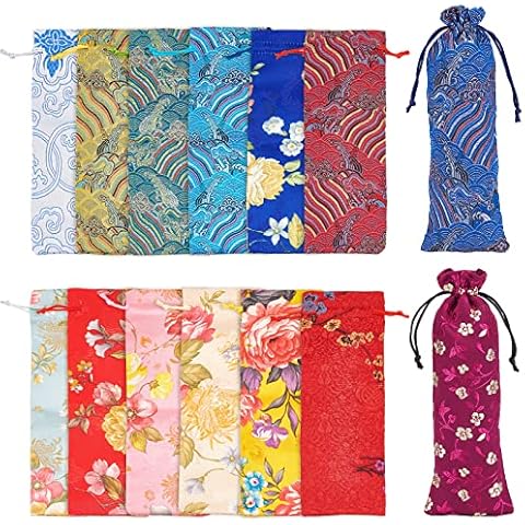PandaHall 14 Colour Silk Brocade Gift Bags Cover