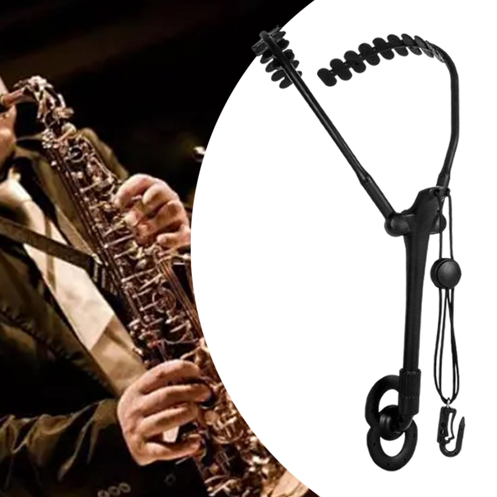 F Fityle Saxophone épaule harnais sa cour ceinture suspendue alto ténor aluminium saxophone Holder sax sangle pour concert performance, Noir