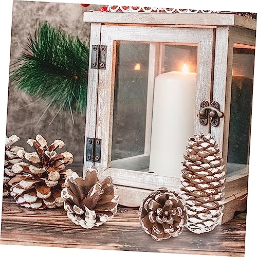 5 sets de conos de pino secos para decoración navideña miniatura 6
