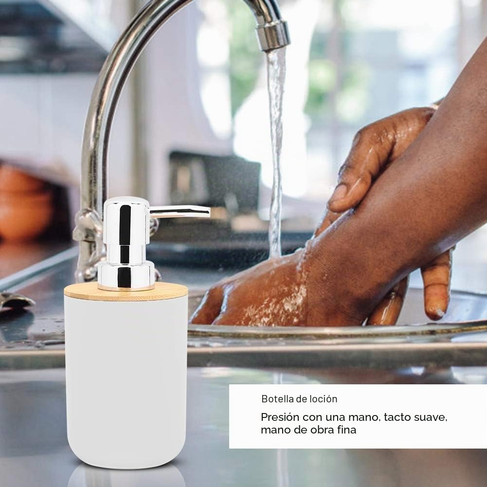 Wakects Juego de 6 Accesorios de Baño, Dispensador de Jabón, Jabonera, Soporte para Cepillo de Dientes, Taza
