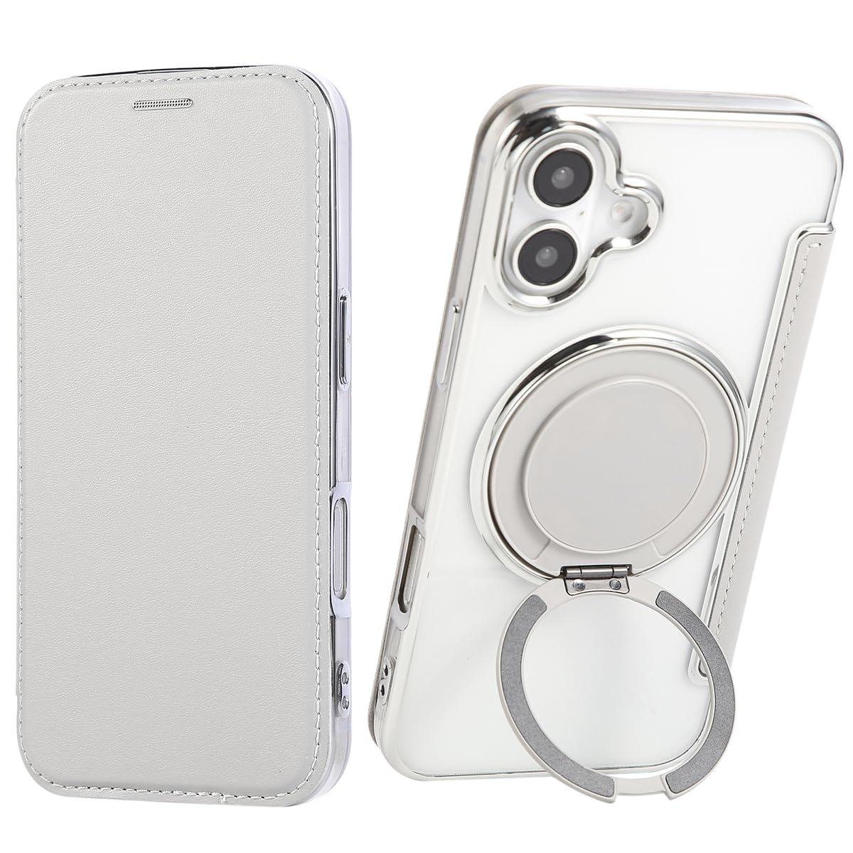 Amazon.co.jp: KeKeYou iPhone 16 用 ケース 手帳型 クリア リング付き
