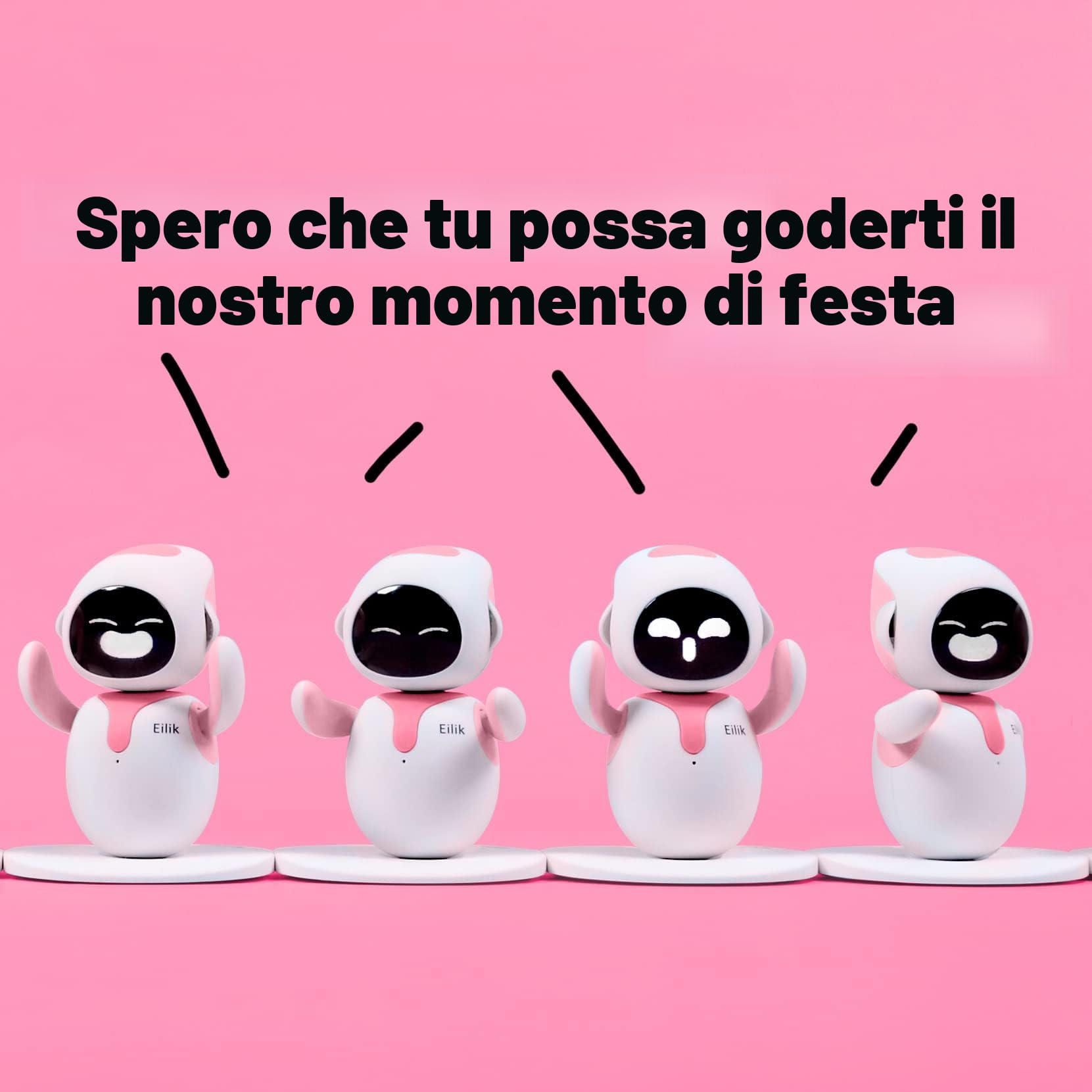 Eilik Rosa – Adorabile Robot Interattivo: Smart Gadget per la Casa o la Scrivania con Emozioni Realistiche e Aggiornamenti Costanti, Idea Regalo per Adulti e Bimbi, Robo-Pet per Ragazzi e Ragazze