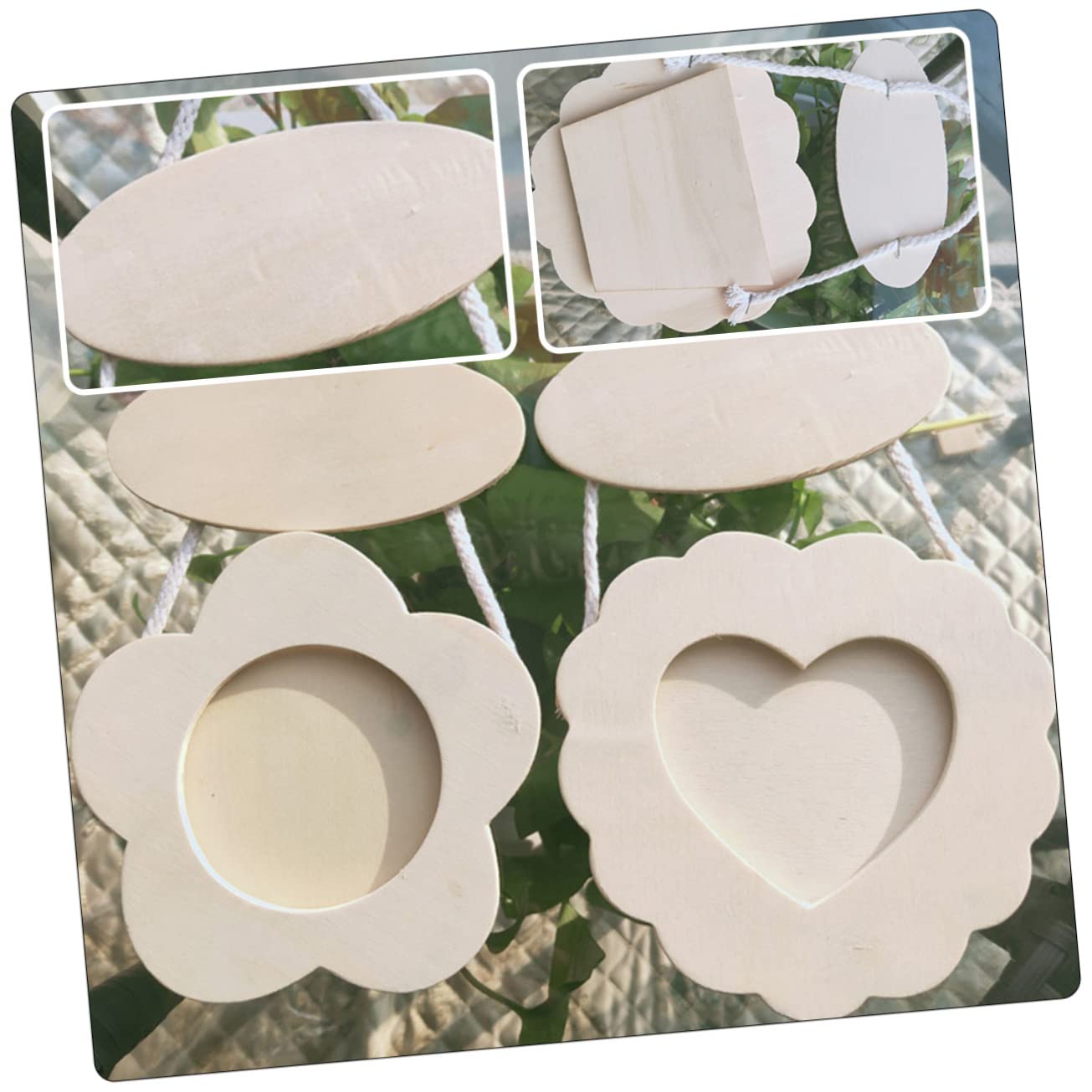 ERINGOGO Wooden Painting Frames 4pcs DIY Clay Picture Frame Molds Boys and Set for Watercolor Sticker Art and