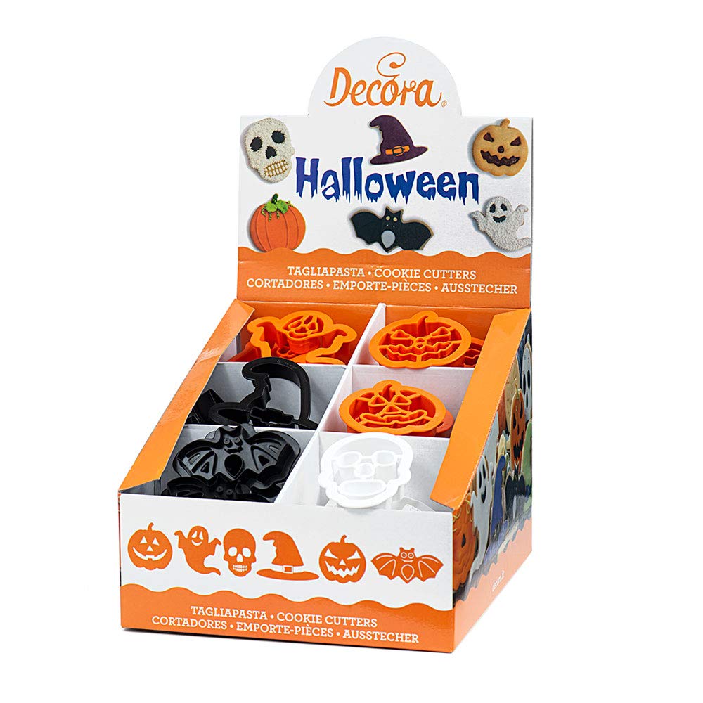 Emporte-pièces Halloween Decora 0256218 grand présentoir de 48 pièces en plastique robuste