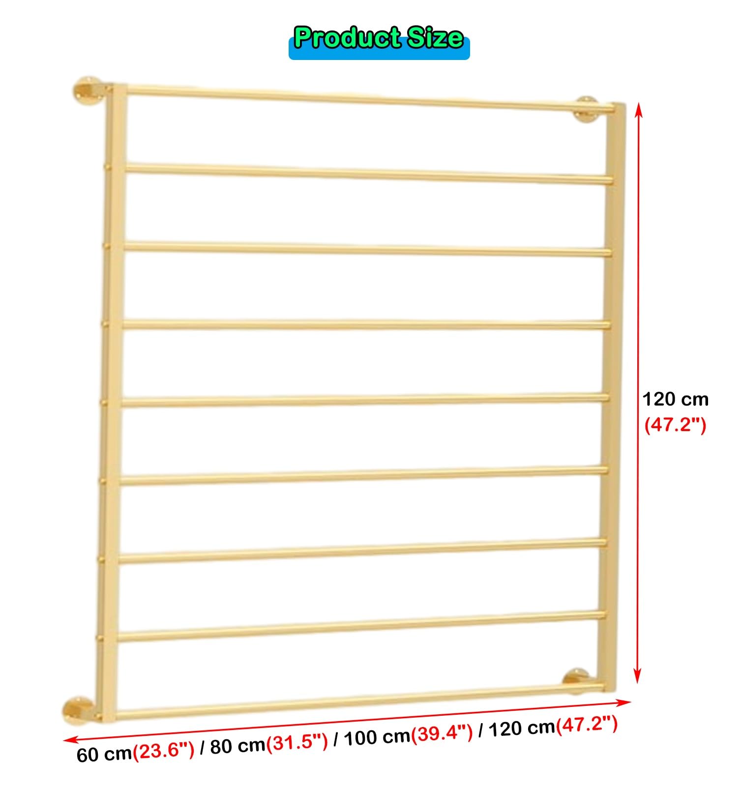 Slish - Soporte de pared para bufandas, 61 cm de alto para corbatas, hiyabs y bufandas de seda, versátil para el hogar y el comercio (60 cm de ancho x 120 cm de alto) con barra transversal extraíble