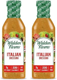 Walden Farms Italian Dressing 2-Pack 12oz - Calorie-Free, Sugar-Free, Keto, Gluten-Free, Fat-Free Salad Dressing