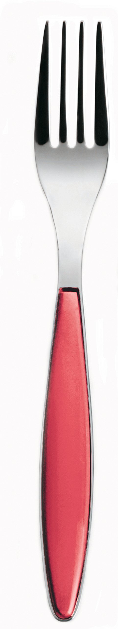 Red 1-Piece Stainless Steel Fork - 8.07 inches