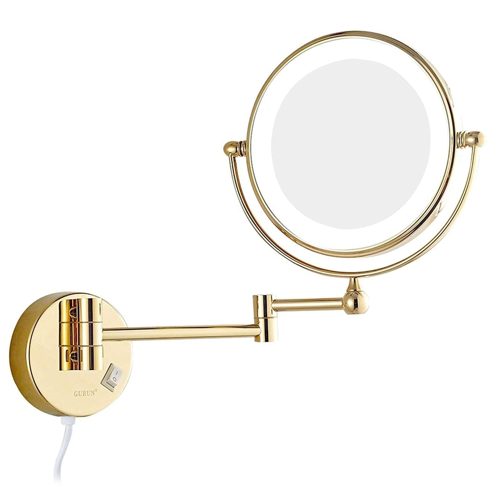 Miroir grossissant mural LED pour un rasage précis et un maquillage impeccable dans la salle de bain