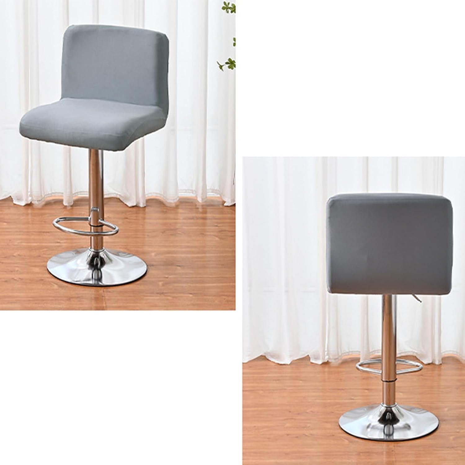 Bar Stool Covers, Stretch Soft Nonslip with Backs Washable, for Pub Counter Stool Chair(Black,10pcs)