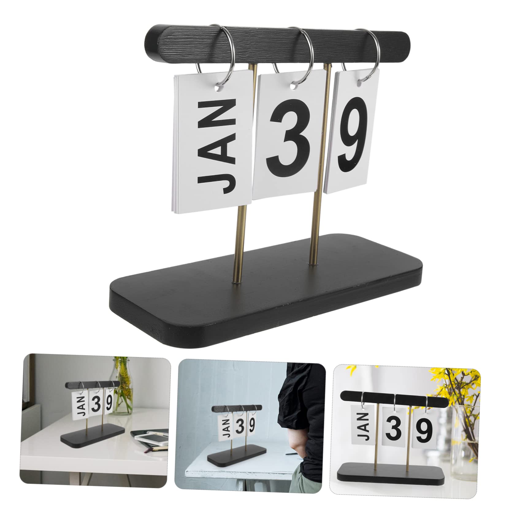 SEWACC 5stücke Rustikaler Tischkalender Mit - Perpetueller Kalender Für Schreibtischdekoration Und Stilvolle Raumgestaltung Für Zuhause Und Büro