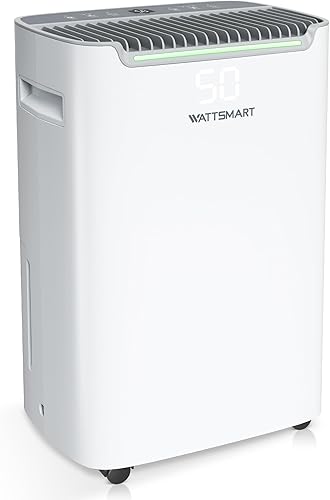 Miniatura 1 de Deshumidificador de 4,500 pies cuadrados para sótano con manguera de drenaje, deshumidificadores de 50 pintas para hogar grande con tres modos de