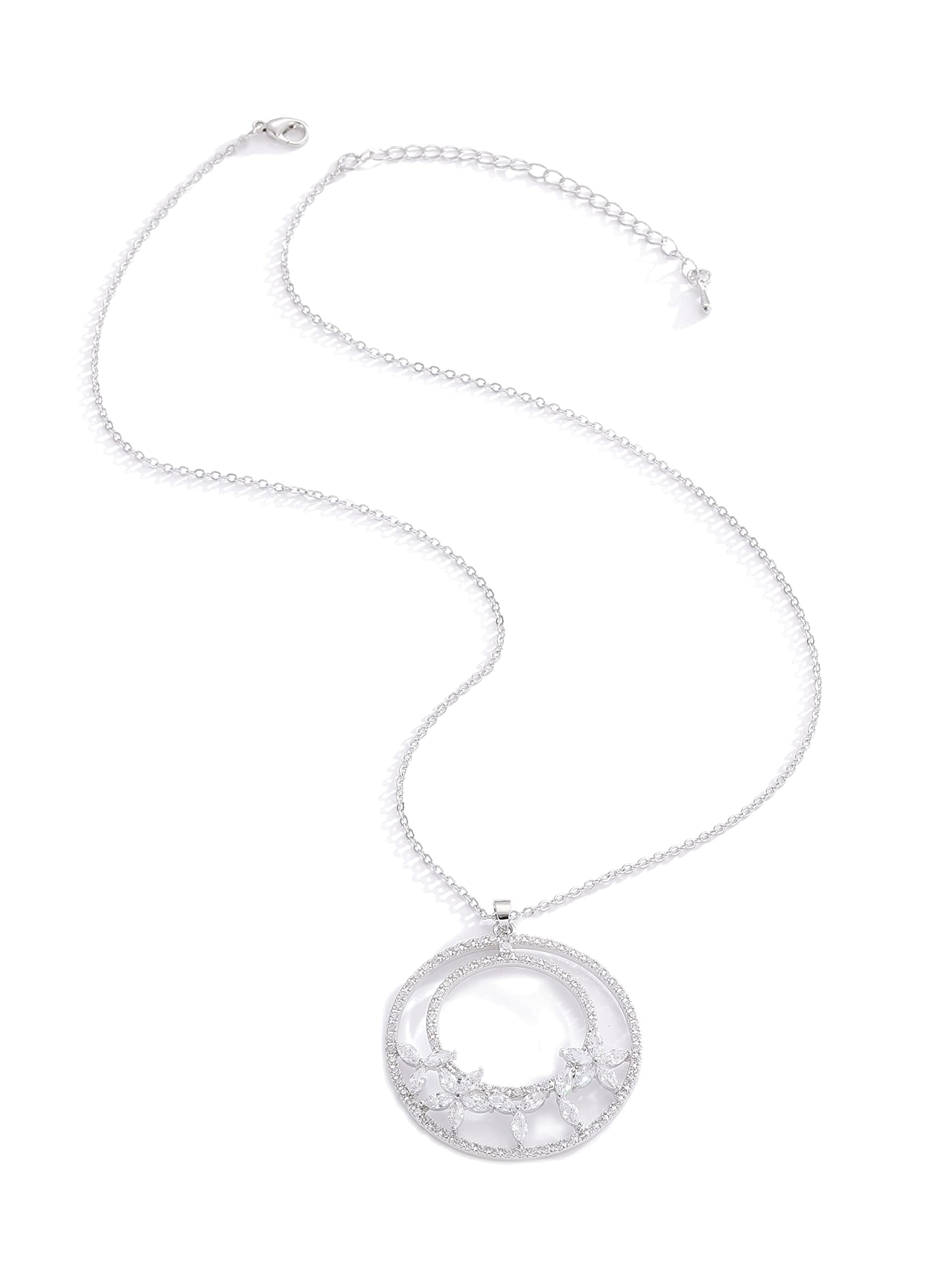Collane Minimalista ed Elegante Ogni Giorno all-Match Moda Rotondo in Crystal Pendant Collana Collana Elegante Banchetto Retro Collana Pendente Collana da Donna