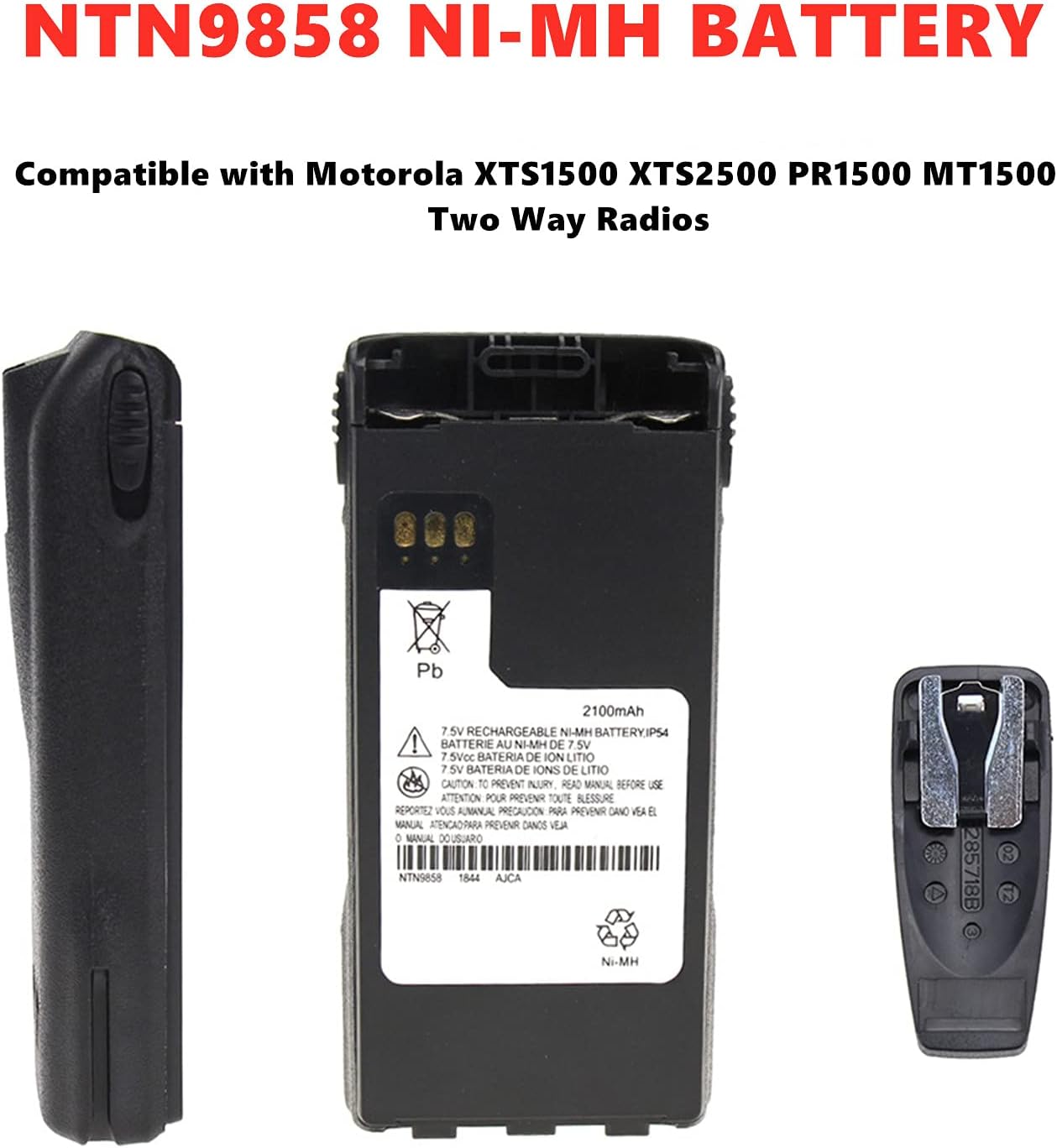 7.5v 2100mAh Replacement Battery for Motorola NTN9815/A/AR/B NTN9858/A/AR/B/C XTS1500 XTS2500 PR1500 MT1500 Two Way Radio Battery : Electronics