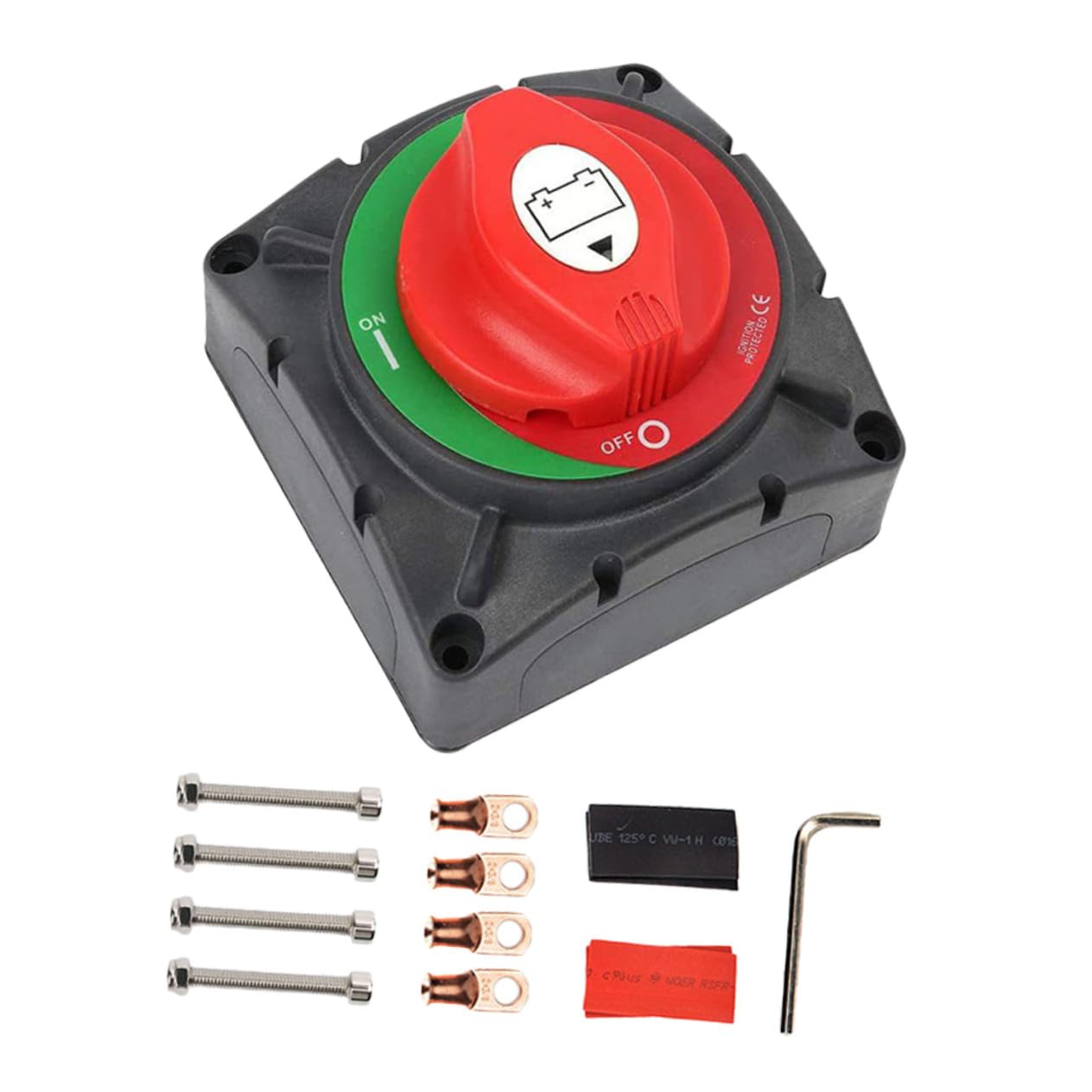 ORFOFE 600a Batterie Hauptschalter Trennschalter für Fahrzeuge mit Kunststoff und Messinggehäuse zur Stromzufuhr Unterbrechung und Schutz für Wohnmobile und Boote