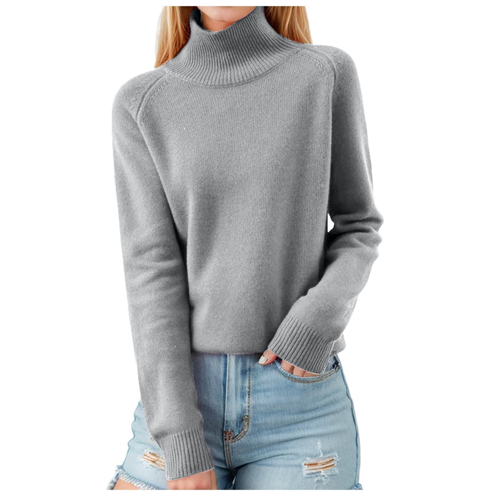 Fall Sweaters for Women 2025 Long Sleeve Turtleneck Knit Top Cozy Sweaters for Women Soft Comfortable Casual Chic