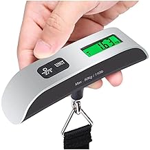 Busstier Digital Luggage Scale Electronic Hanger Hand Luggage Scale Kg and Libre Measurement Temperature Display Celsius and Fahrenheit Travel Scale