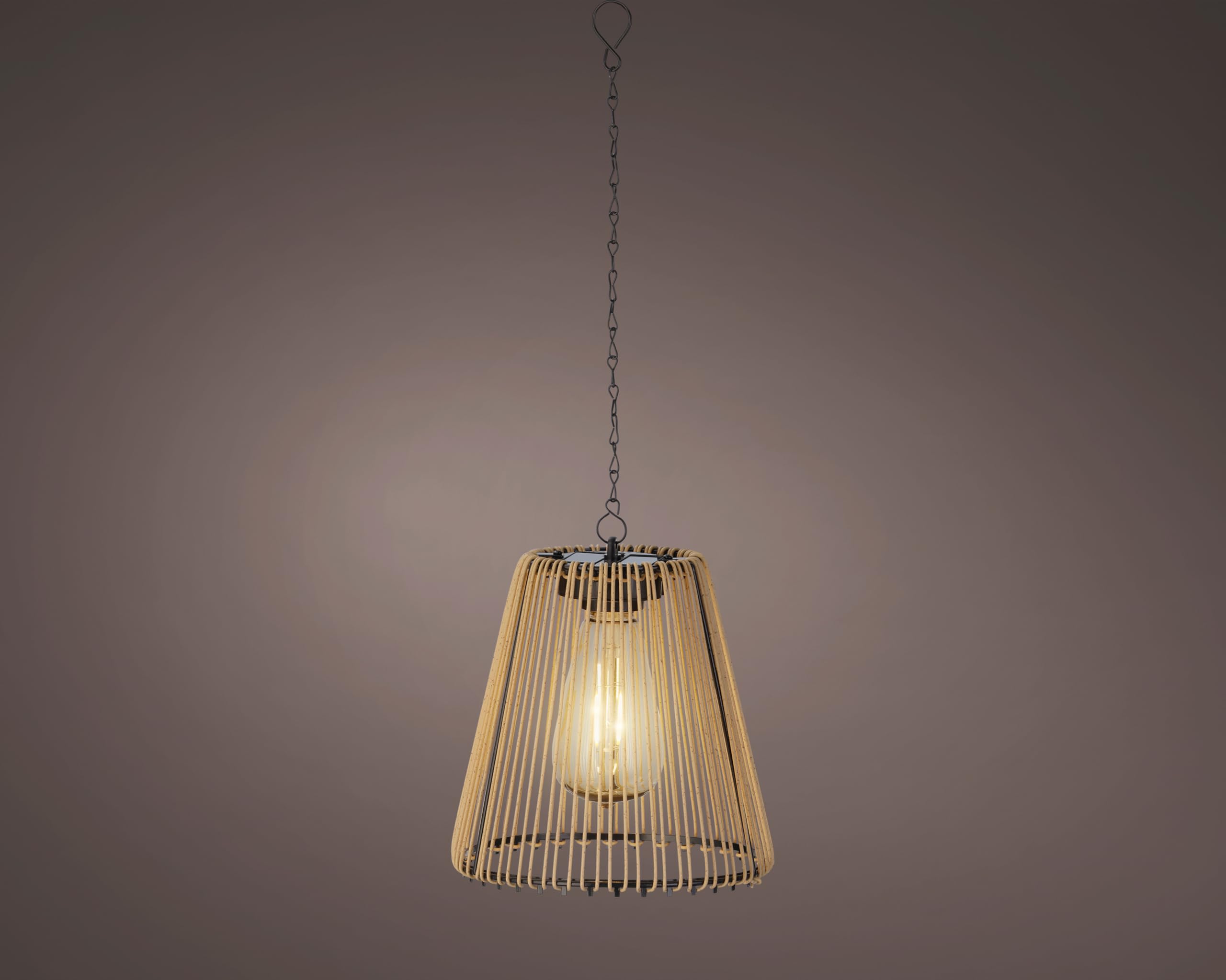 Lumineo Solar LED Hängelampe Outdoor 17,5cm Beige/Warmweiß - Solarleuchte für Garten Pendelleuchte Außenleuchte Gartenleuchte Solarlampe Deko Lampe für Terrasse Balkon Veranda Dauerbetrieb