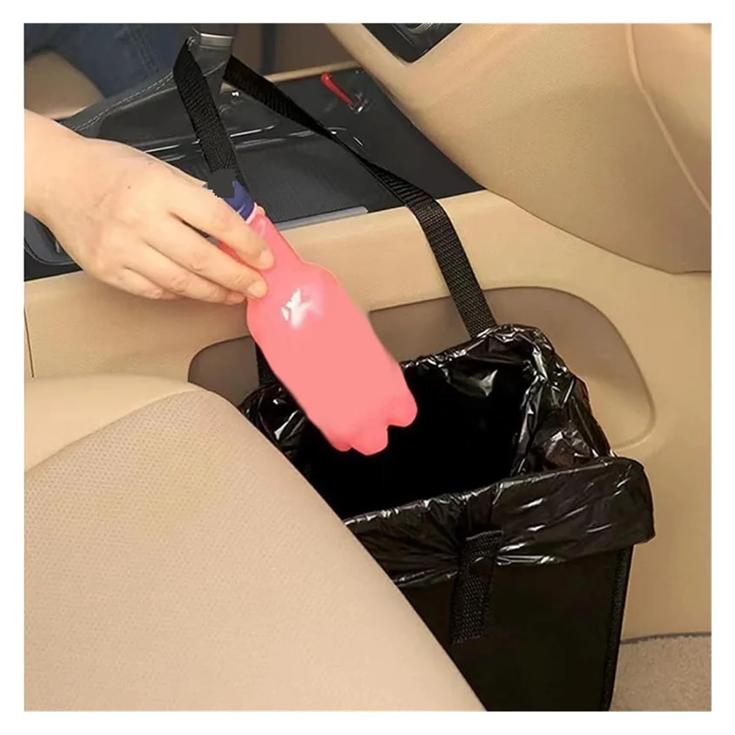 Car Trash Can Portable Storage Mesh Pocket Hanging Trash Can Backseat Trash Can Bag