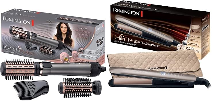 Remington Cepillo Moldeador Keratin Protect, Moldeador de Pelo, Cerámica +  Plancha de Pelo Profesional Keratin Therapy Pro Cerámica, Queratina, Aceite  Almendras : Amazon.es: Belleza