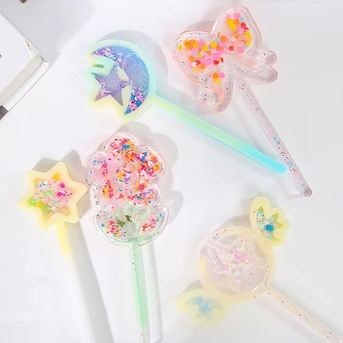 Miniatura 6 de Molde agitador de resina de varita de ángel, molde de arena movediza, moldes de resina de resina epoxi para manualidades, moldes colgantes de resina